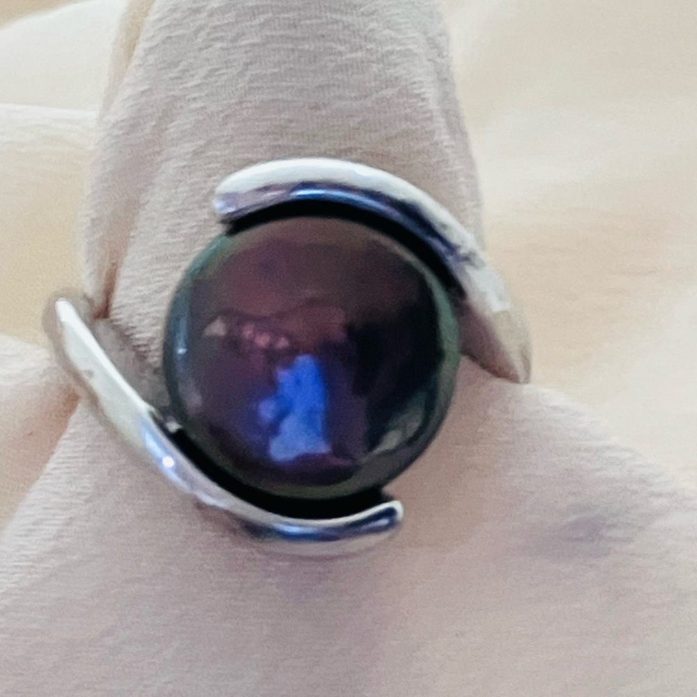 Cultured Pearl Sterling Silver Ring - Picture 8 of 8